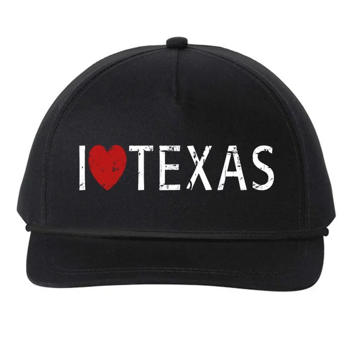 I Love Texas Snapback Five-Panel Rope Hat