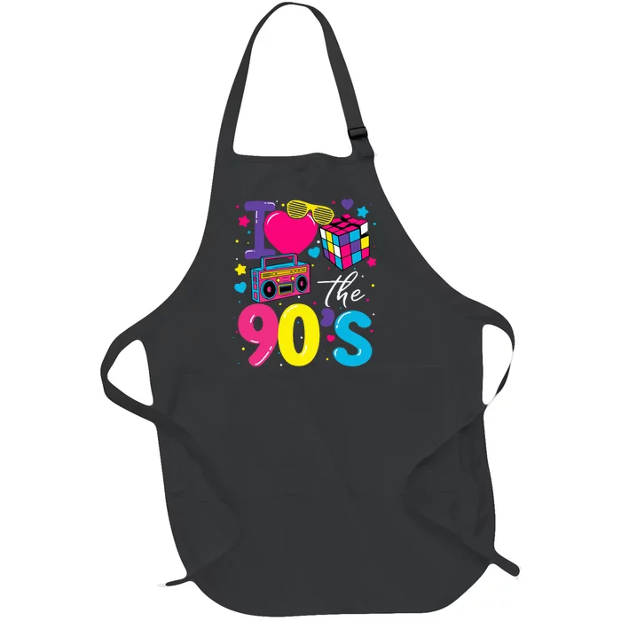 I Love The 90S Retro 90s Costume Party Full-Length Apron With Pocket