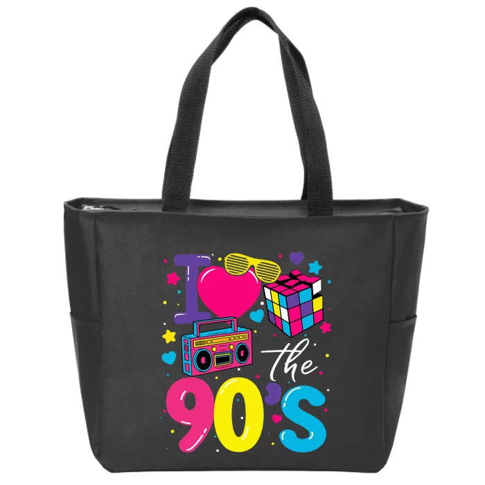 I Love The 90S Retro 90s Costume Party Zip Tote Bag