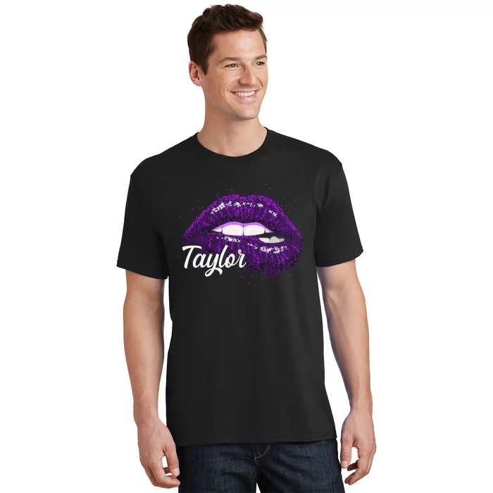 I Love Taylor Lips Funny Taylor T-Shirt