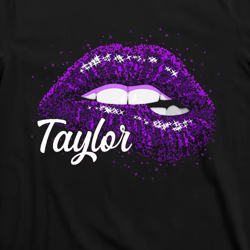 I Love Taylor Lips Funny Taylor T-Shirt