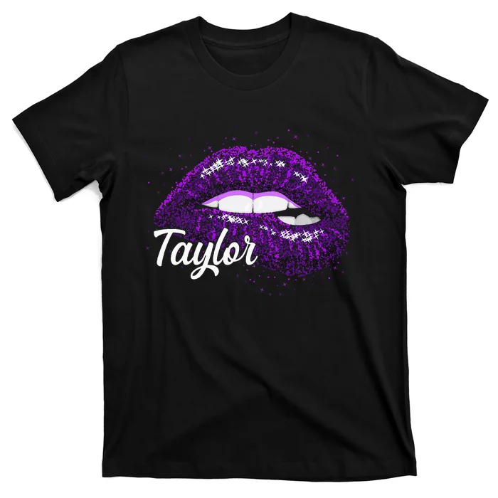 I Love Taylor Lips Funny Taylor T-Shirt