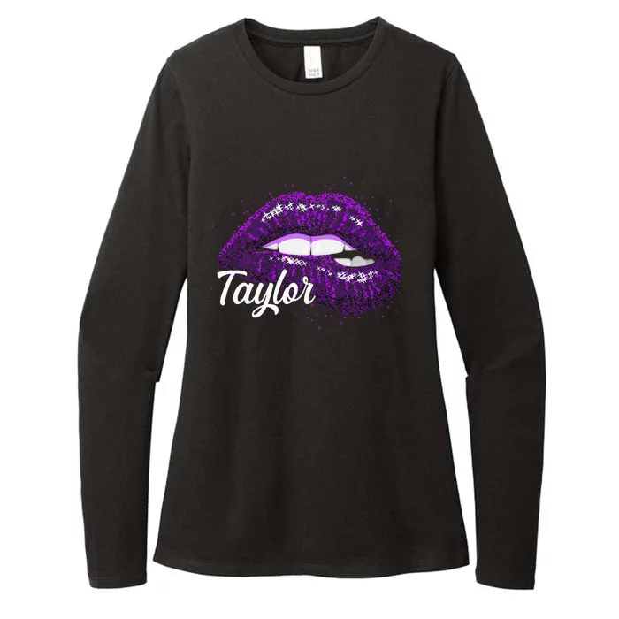 I Love Taylor Lips Funny Taylor Womens CVC Long Sleeve Shirt