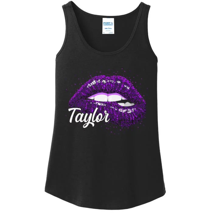 I Love Taylor Lips Funny Taylor Ladies Essential Tank