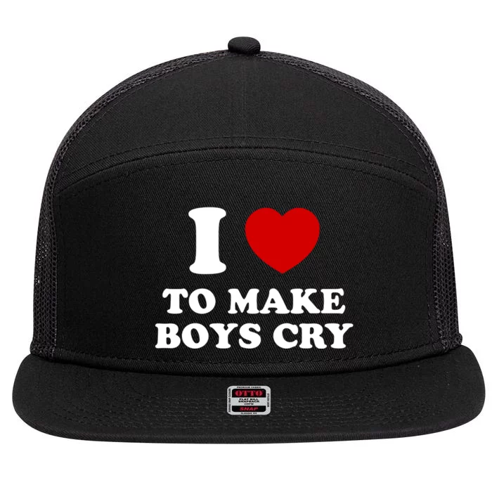 I Love To Make bo'ys Cry 7 Panel Mesh Trucker Snapback Hat