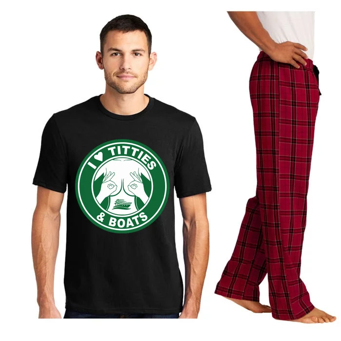 I Love Titties And Boats Logo Funny Adult Humor Pajama Set