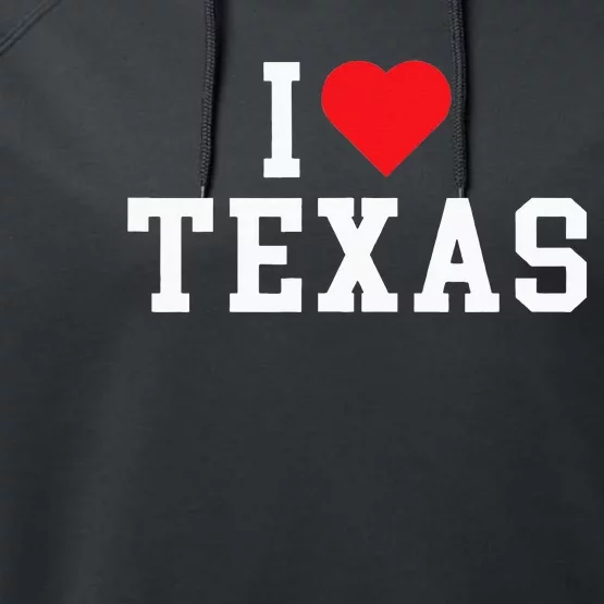 I Love Texas TX Throwback Design Performance Fleece Hoodie