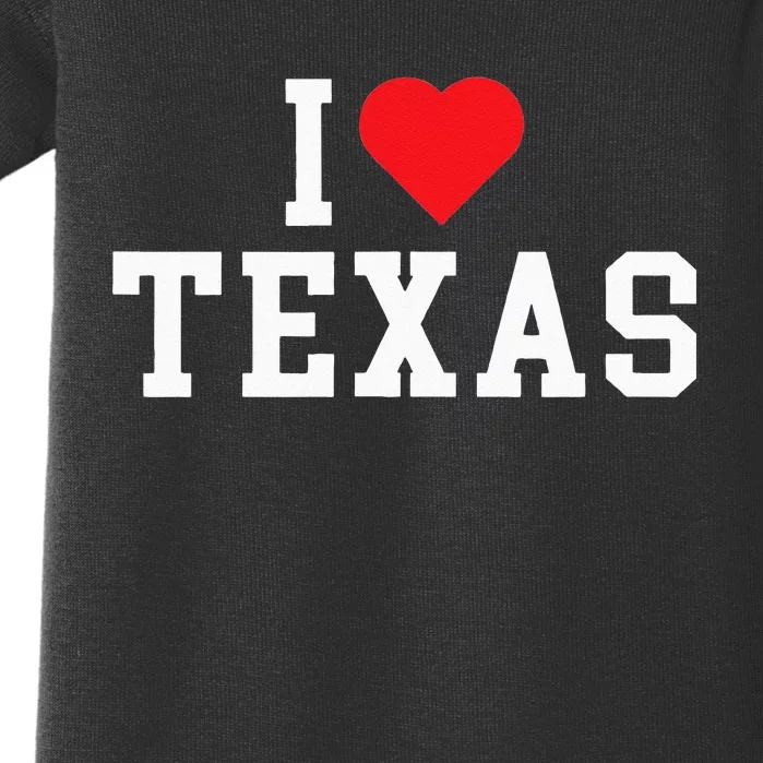 I Love Texas TX Throwback Design Baby Bodysuit