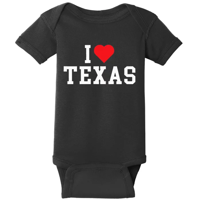 I Love Texas TX Throwback Design Baby Bodysuit