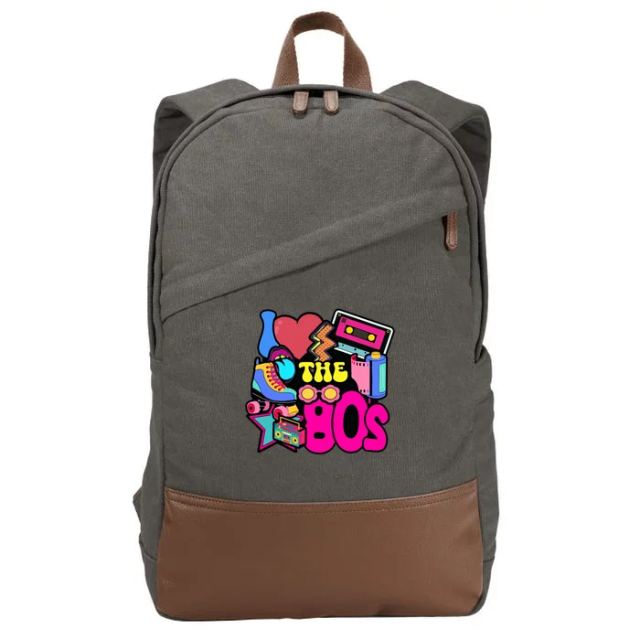 I Love The 80s Retro Cool Cotton Canvas Backpack