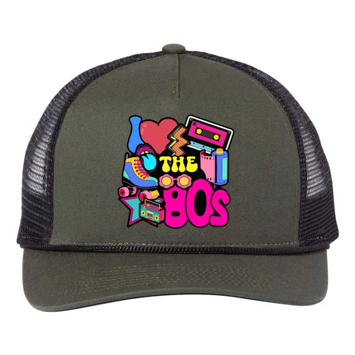 I Love The 80s Retro Cool Retro Rope Trucker Hat Cap