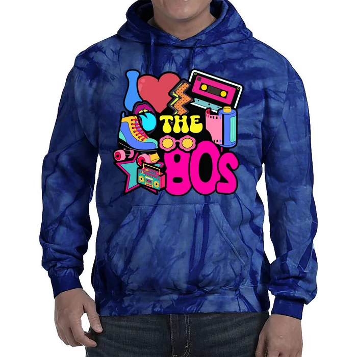 I Love The 80s Retro Cool Tie Dye Hoodie