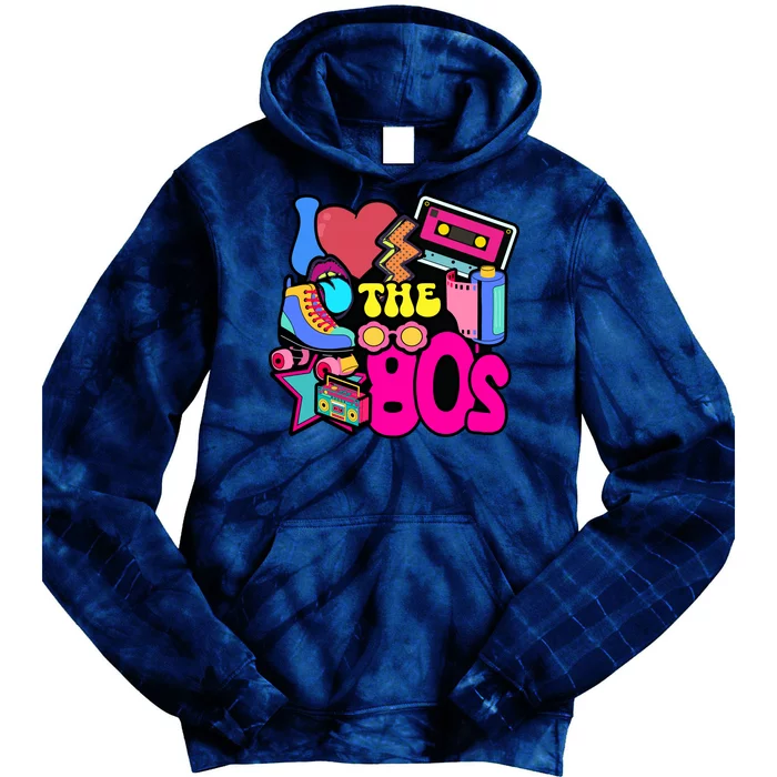 I Love The 80s Retro Cool Tie Dye Hoodie