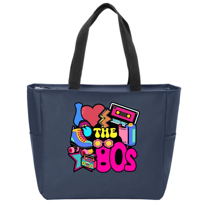 I Love The 80s Retro Cool Zip Tote Bag