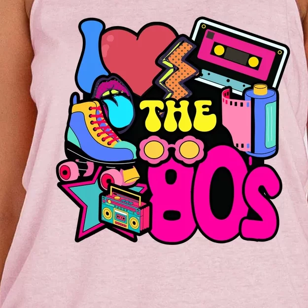 I Love The 80s Retro Cool Women's Knotted Racerback Tank