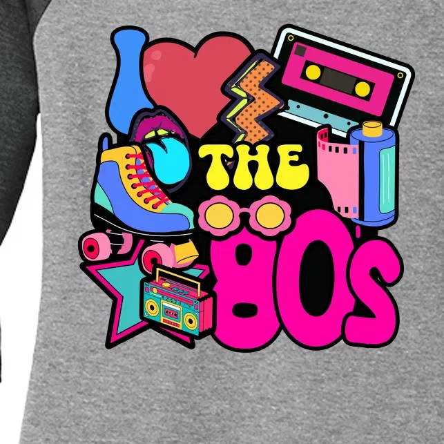 I Love The 80s Retro Cool Women's Tri-Blend 3/4-Sleeve Raglan Shirt