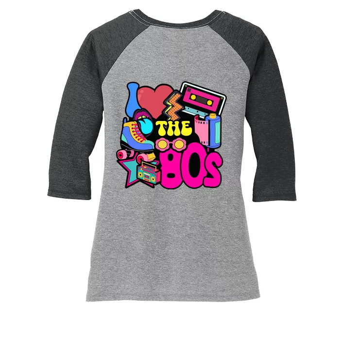 I Love The 80s Retro Cool Women's Tri-Blend 3/4-Sleeve Raglan Shirt