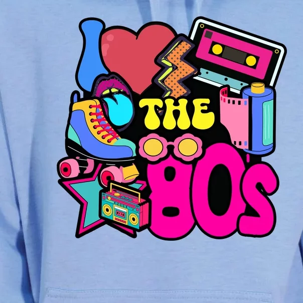 I Love The 80s Retro Cool Unisex Surf Hoodie