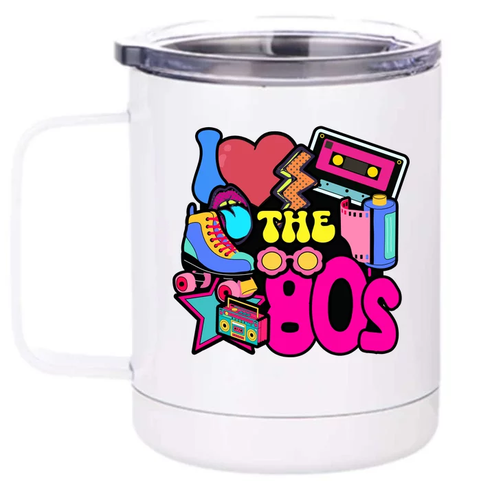 I Love The 80s Retro Cool Front & Back 12oz Stainless Steel Tumbler Cup