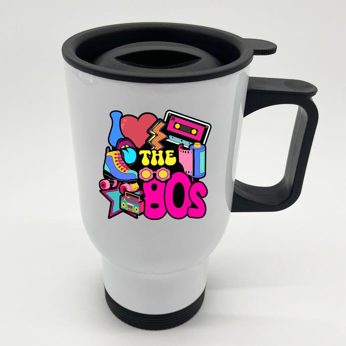 I Love The 80s Retro Cool Front & Back Stainless Steel Travel Mug