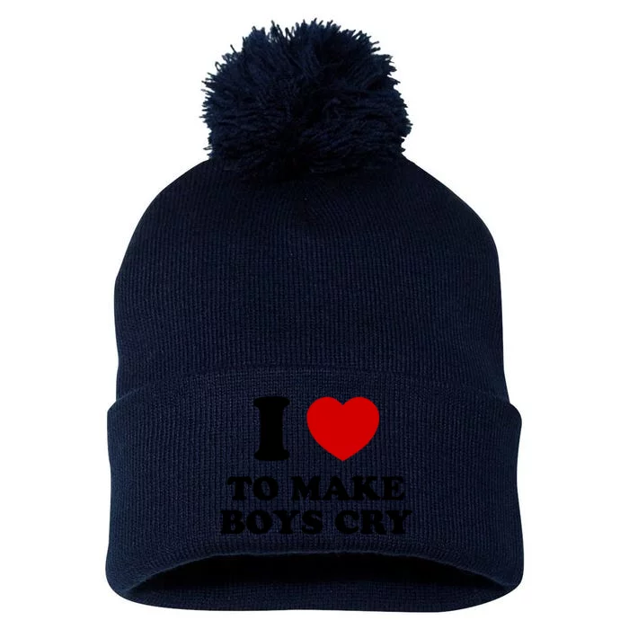 I Love To Make bo'ys Cry Pom Pom 12in Knit Beanie