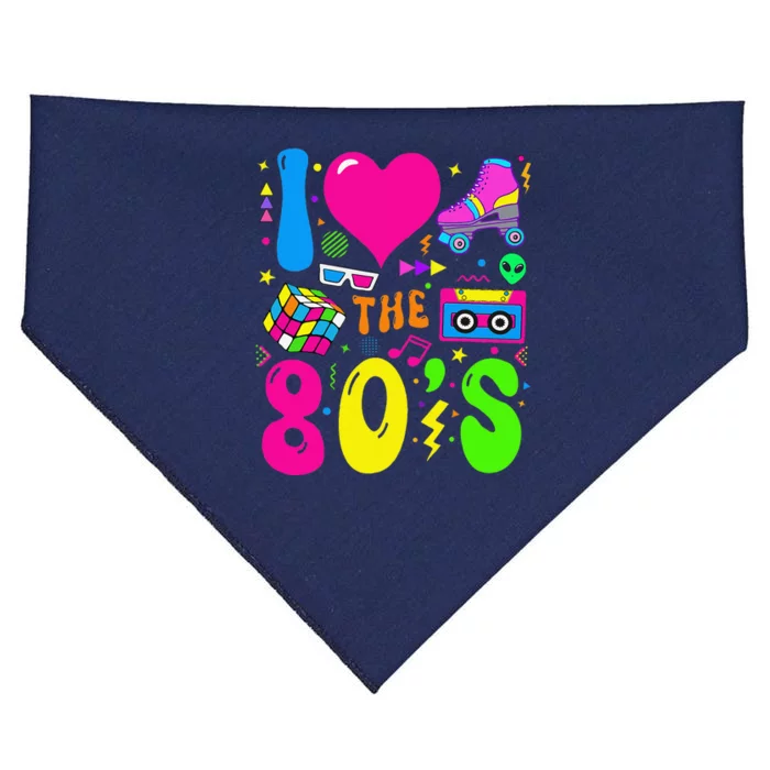 I Love The 80S Party 1980s Themed Costume 80s Theme Outfit USA-Made Doggie Bandana