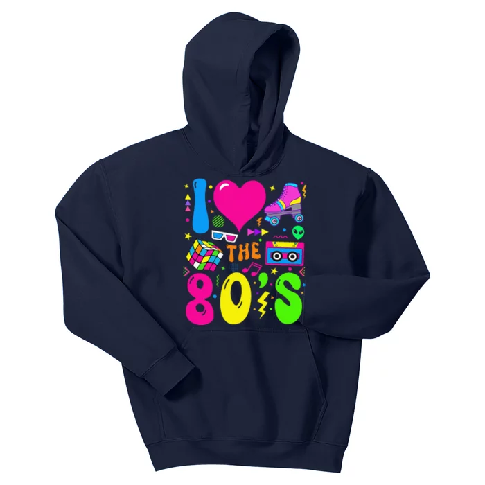 I Love The 80S Party 1980s Themed Costume 80s Theme Outfit Kids Hoodie