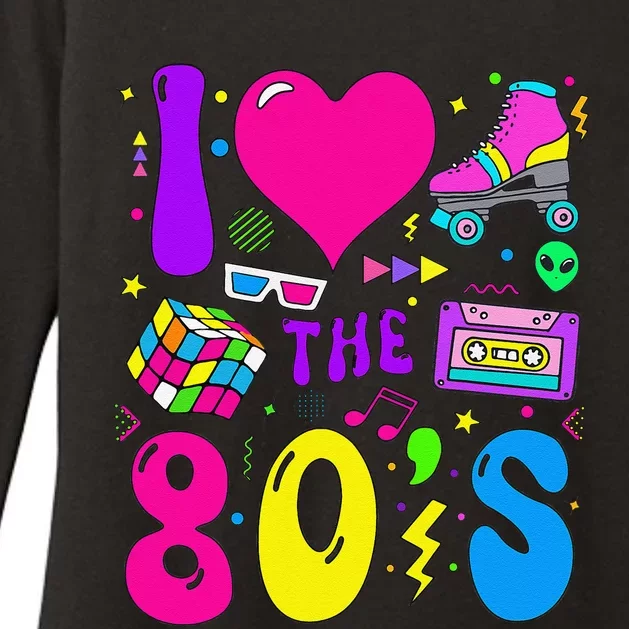 I Love The 80S Party 1980s Themed Costume 80s Theme Outfit Womens CVC Long Sleeve Shirt