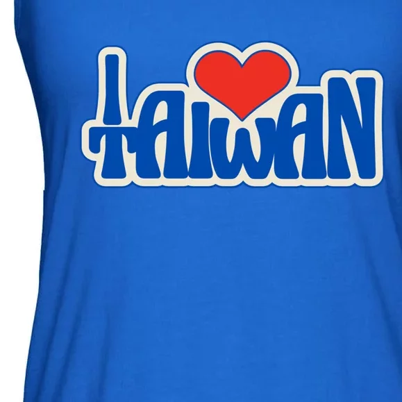 I Love Taiwan Country Taiwanese People Red Heart Gift Ladies Essential Flowy Tank