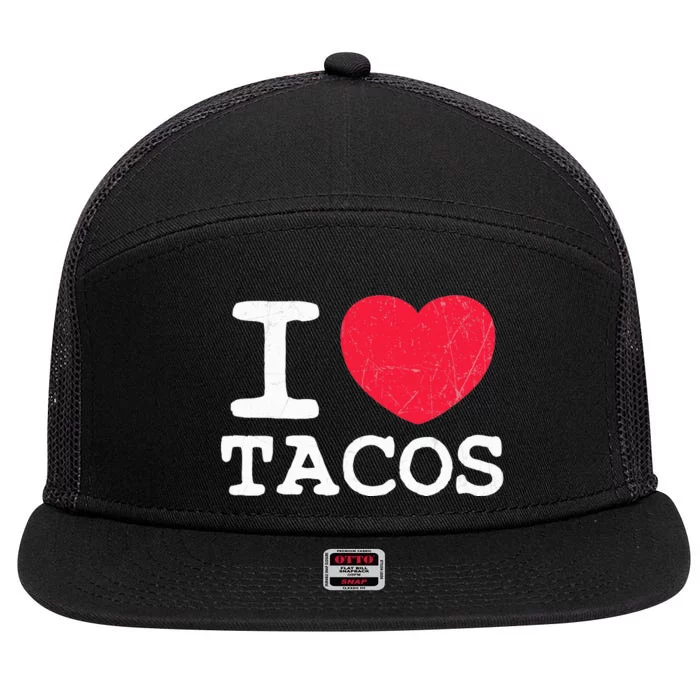 I Love Tacos 7 Panel Mesh Trucker Snapback Hat