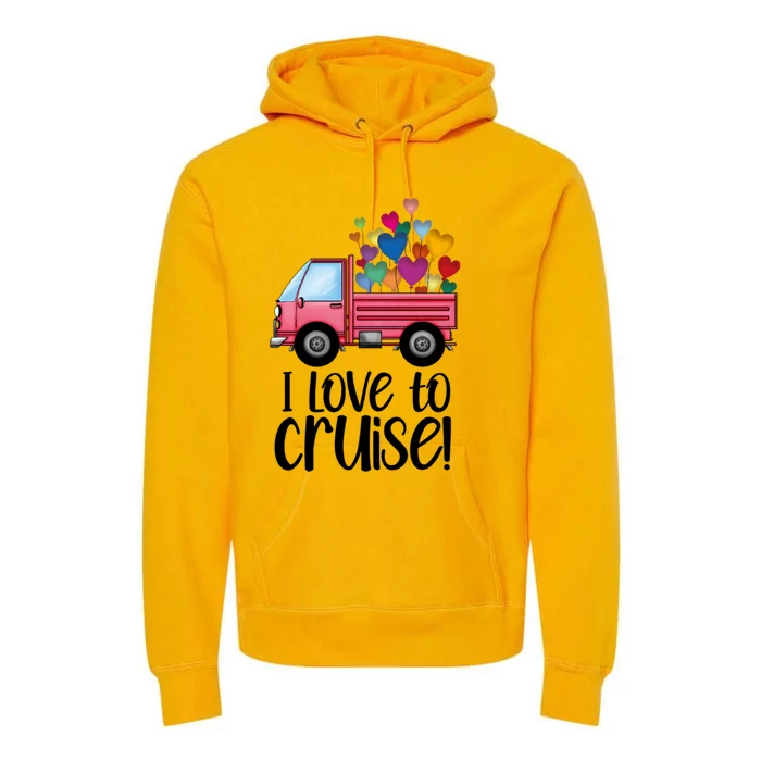 I Love To Cruise Valentines Day Honeymoon Couples Matching Great Gift Premium Hoodie