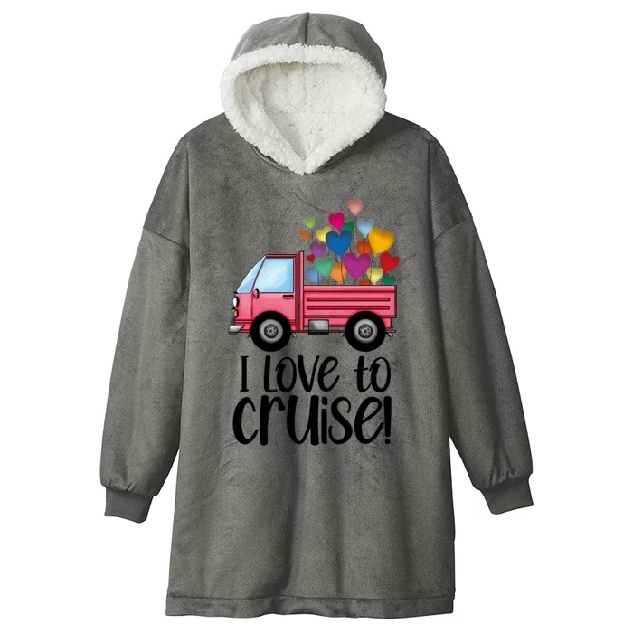 I Love To Cruise Valentines Day Honeymoon Couples Matching Great Gift Hooded Wearable Blanket