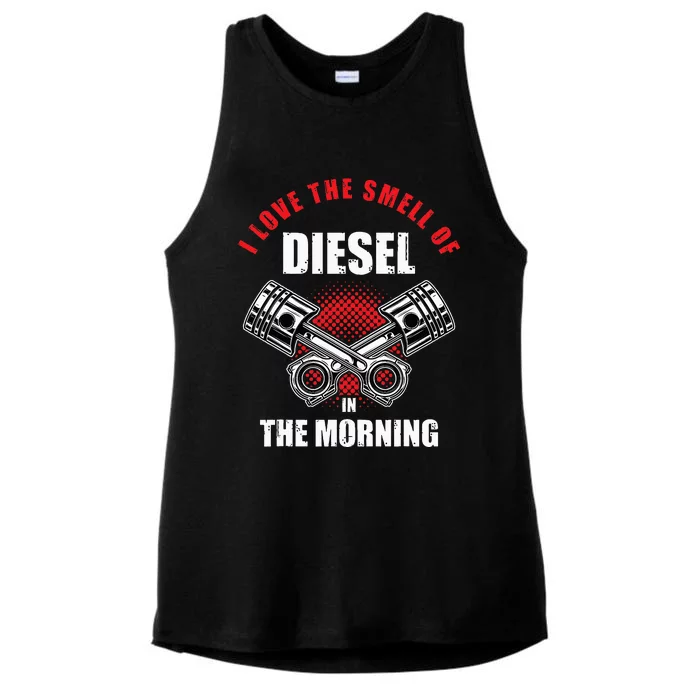 I Love The Smell Of Diesel In The Morning Truck Driver Gift Ladies Tri-Blend Wicking Tank