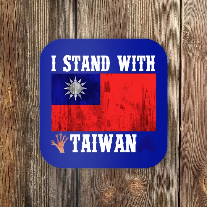 I Love Taiwan Flag Taiwanese Pride I Stand With Taiwan Quote Gift Coaster