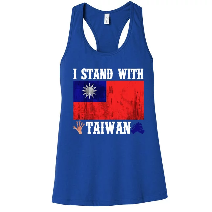 I Love Taiwan Flag Taiwanese Pride I Stand With Taiwan Quote Gift Women's Racerback Tank