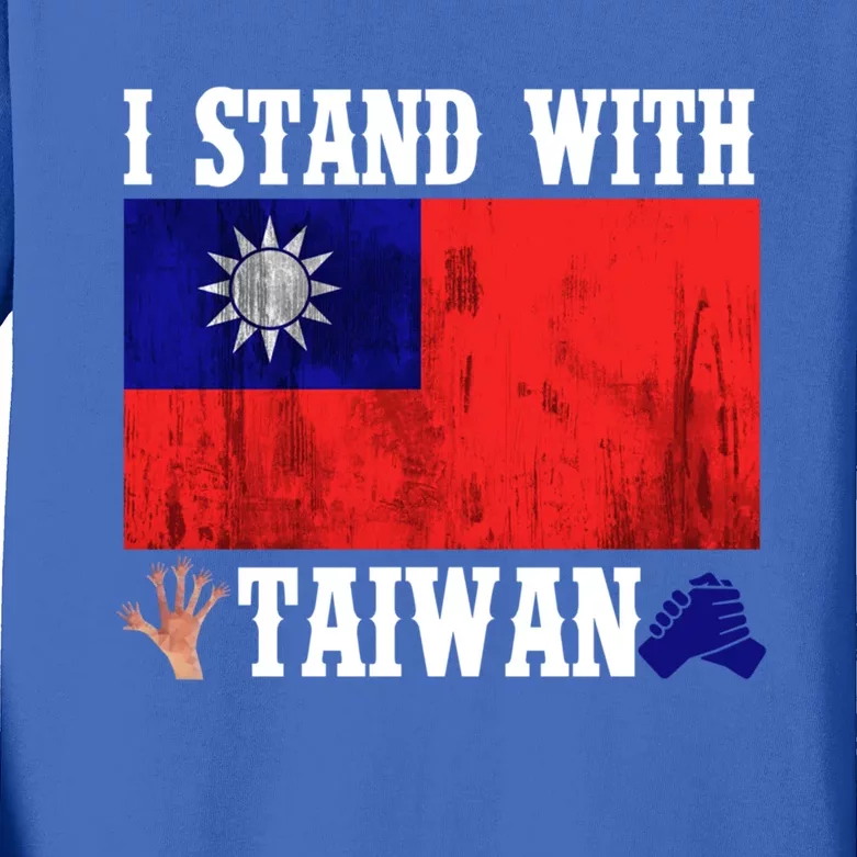 I Love Taiwan Flag Taiwanese Pride I Stand With Taiwan Quote Gift Kids Long Sleeve Shirt