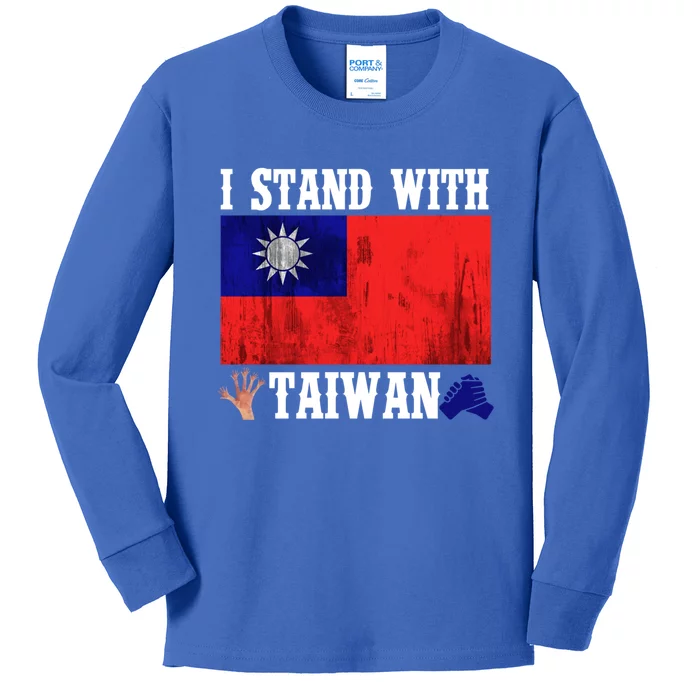 I Love Taiwan Flag Taiwanese Pride I Stand With Taiwan Quote Gift Kids Long Sleeve Shirt