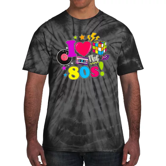 I Love The 80s Vintage Outfit 80's Theme party Tie-Dye T-Shirt