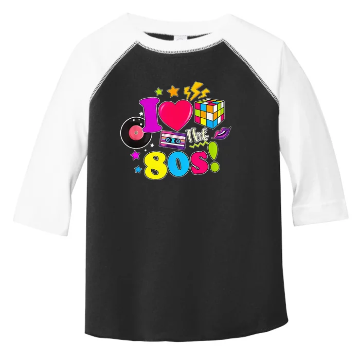 I Love The 80s Vintage Outfit 80's Theme party Toddler Fine Jersey T-Shirt