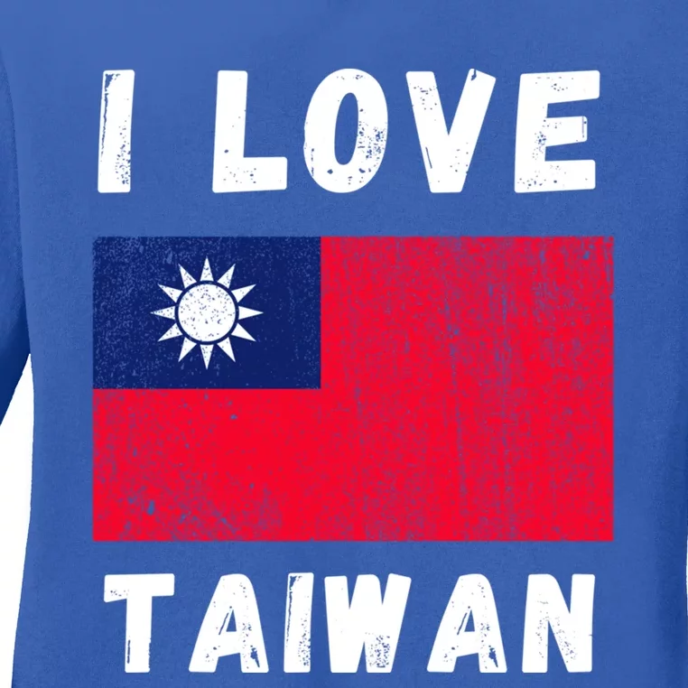 I Love Taiwan I Heart Taiwanese Family Travel Souvenir Cute Gift Ladies Long Sleeve Shirt