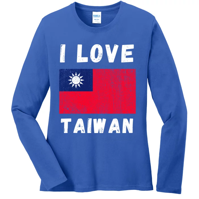 I Love Taiwan I Heart Taiwanese Family Travel Souvenir Cute Gift Ladies Long Sleeve Shirt