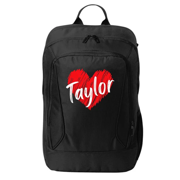 I Love T.aylor Heart Personalized Name T.aylor City Backpack