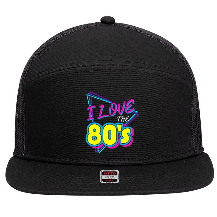 I Love the 80's I Love the 80s funny birthday 7 Panel Mesh Trucker Snapback Hat