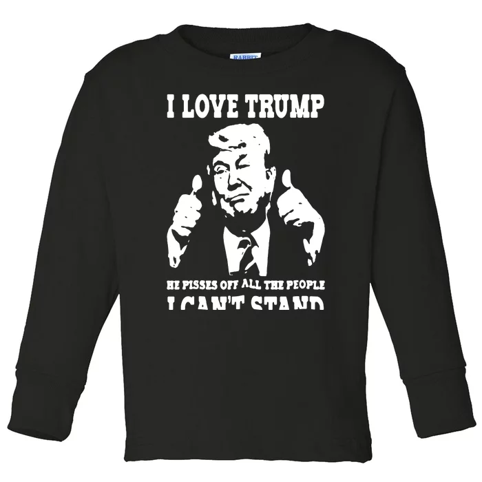 I Love Trump Funny Funny Trump 2024 Toddler Long Sleeve Shirt