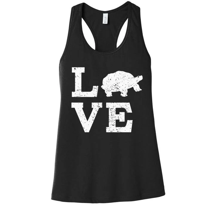 I Love Turtles Tortoises Women's Racerback Tank