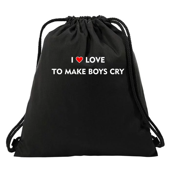 I Love To Make Boys Cry Funny Heart Drawstring Bag