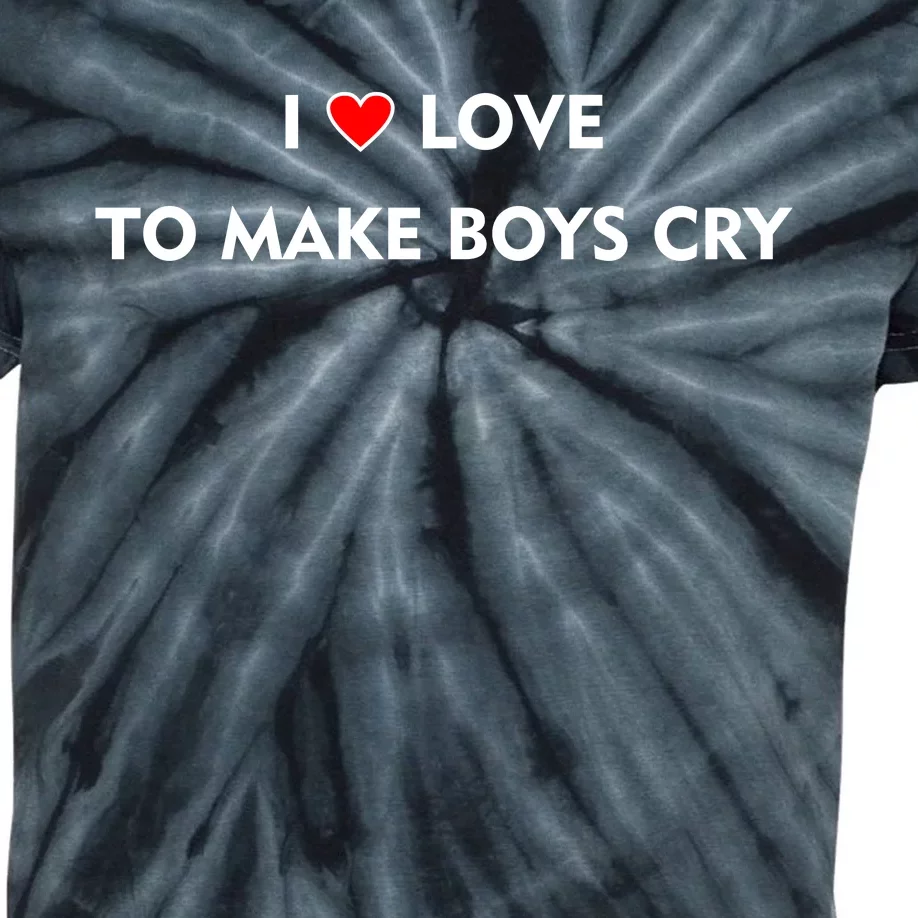 I Love To Make Boys Cry Funny Heart Kids Tie-Dye T-Shirt