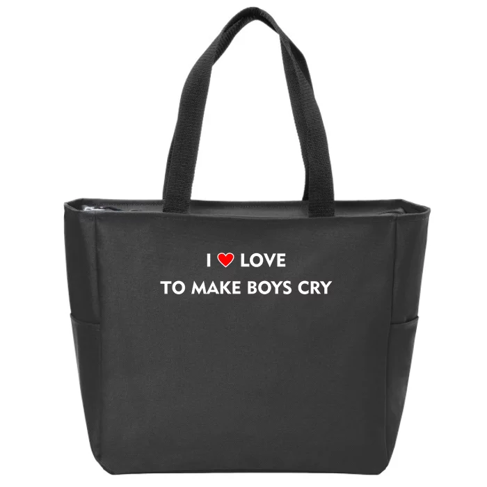 I Love To Make Boys Cry Funny Heart Zip Tote Bag