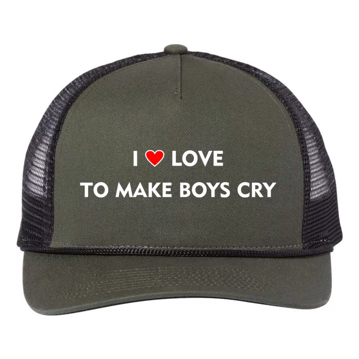 I Love To Make Boys Cry Funny Heart Retro Rope Trucker Hat Cap