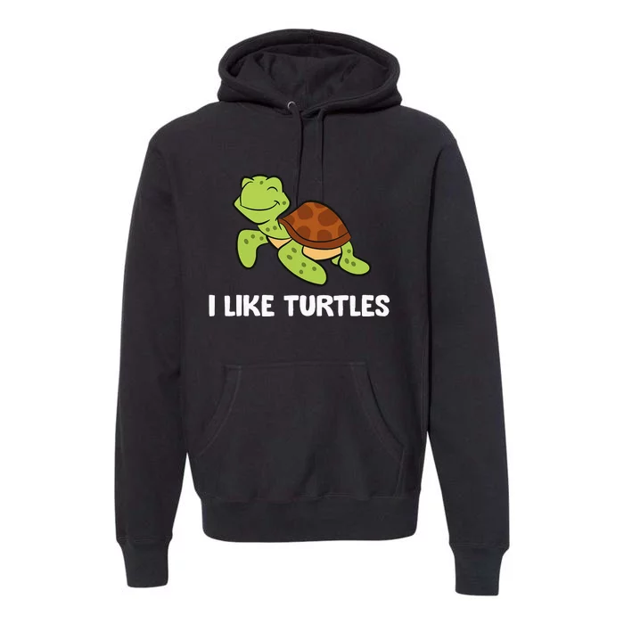 I Like Turtles Reptile Funny Sea Turtle Premium Hoodie